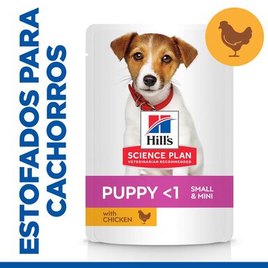 Hill’s Puppy Science Plan Small&Mini Estofado de Pollo y Vegetales sobre